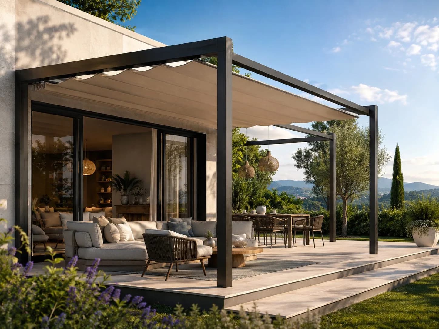 Pergola à bâche