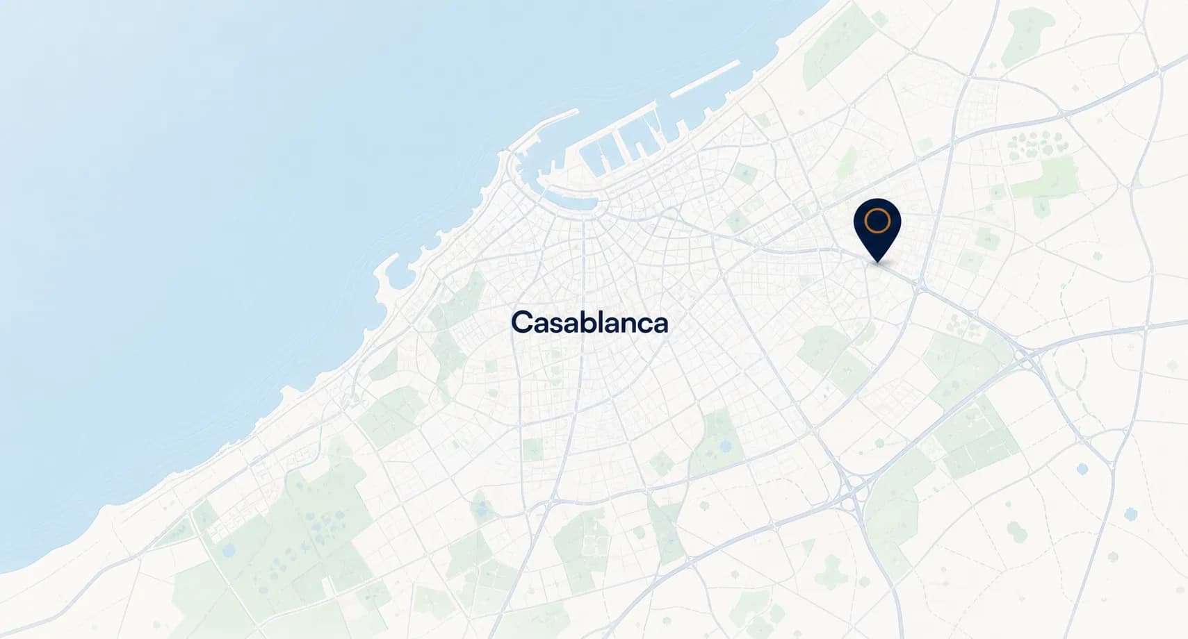 Carte de Casablanca indiquant notre localisation
